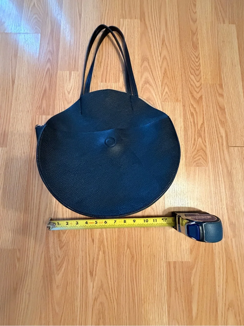 J. Crew Black Round Leather Shoulder Bag